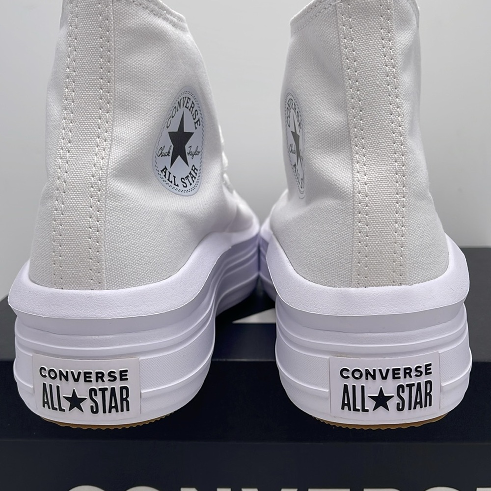 Converse WMNS CTAS MOVE HI
WHITE/NATURAL IVORY/BLACK 568498C Platforms Sneakers - Picture 13 of 16